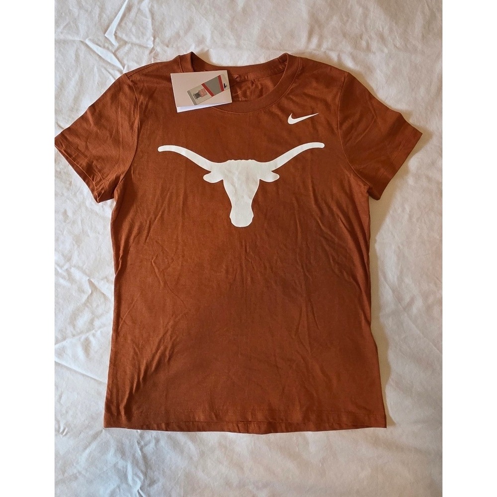 Nike Texas Longhorns Womens Small Burnt Orange Longhorn Logo T-Shirt NKAF-81F